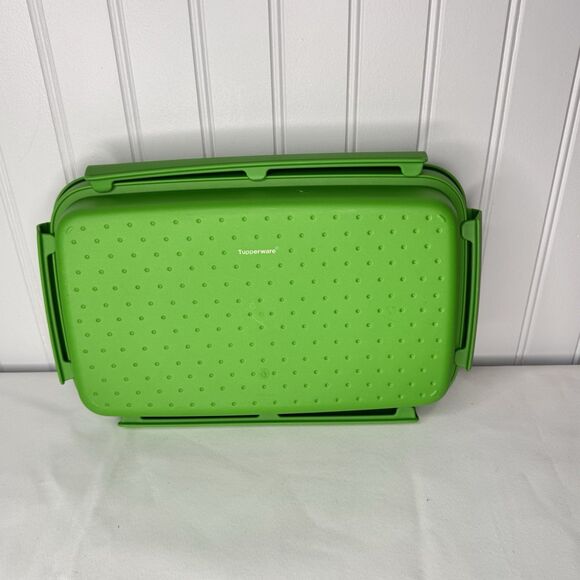 Tupperware Rectangle Smart Prep Marinate Flip & Shake Breader Green Green 3pc - Picture 6 of 8